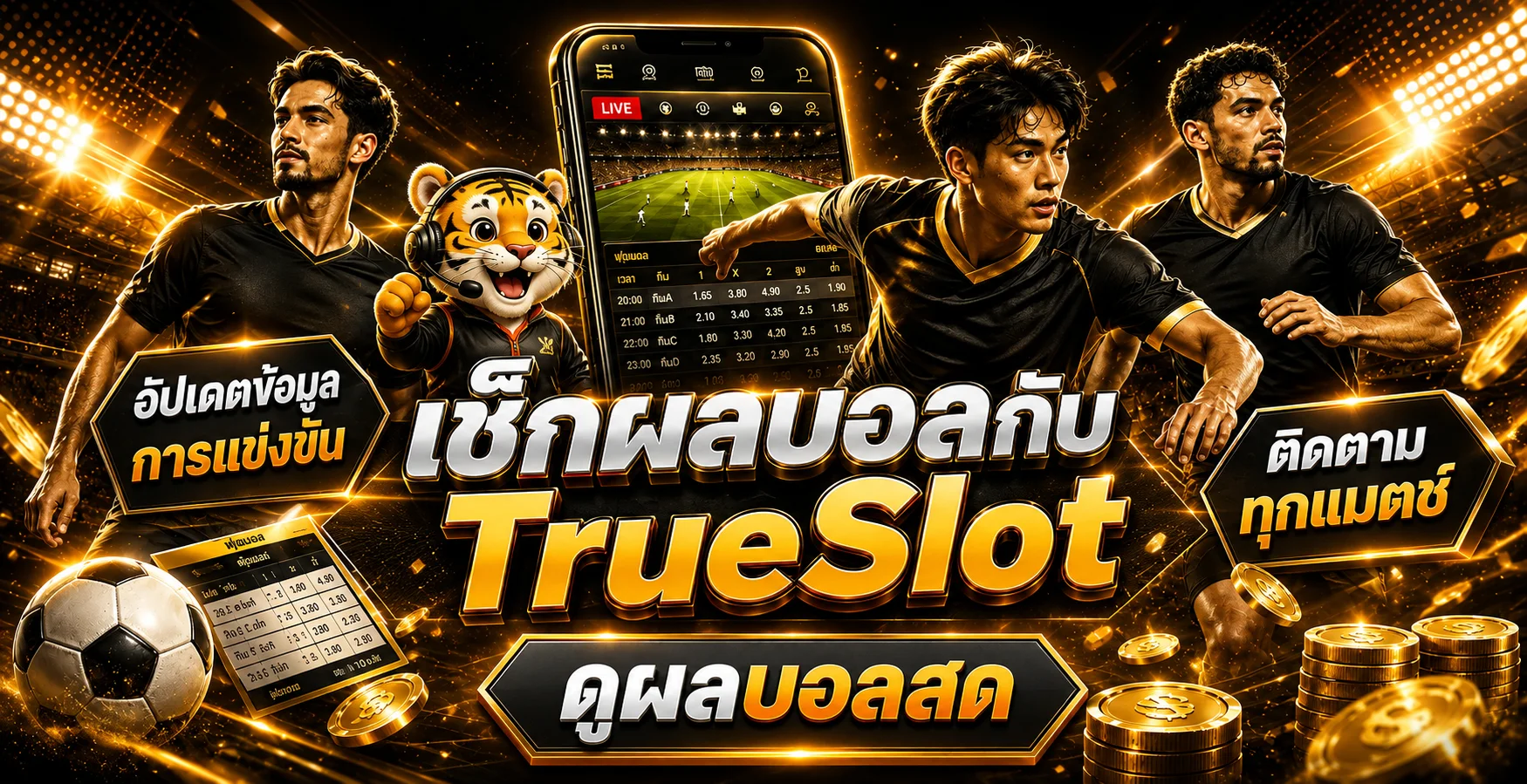 แบนเนอร์เช็กผลบอลสดกับ TrueSlot